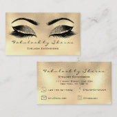 Makeup Artist Eyebrow Lashes Gold Glitter Waxing Visitekaartje (Voorkant / Achterkant)