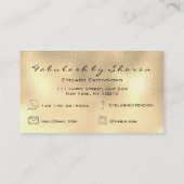 Makeup Artist Eyebrow Lashes Gold Glitter Waxing Visitekaartje (Achterkant)