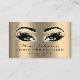 Makeup Artist Eyebrow Lashes Gold Sepi Esthetician Visitekaartje