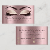 Makeup Artist Eyebrow Lashes Social Glitter Roos Visitekaartje (Voorkant / Achterkant)