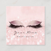 Makeup Artist Eyebrow Ooglak Glitter Roze Powder Vierkante Visitekaartje (Voorkant)