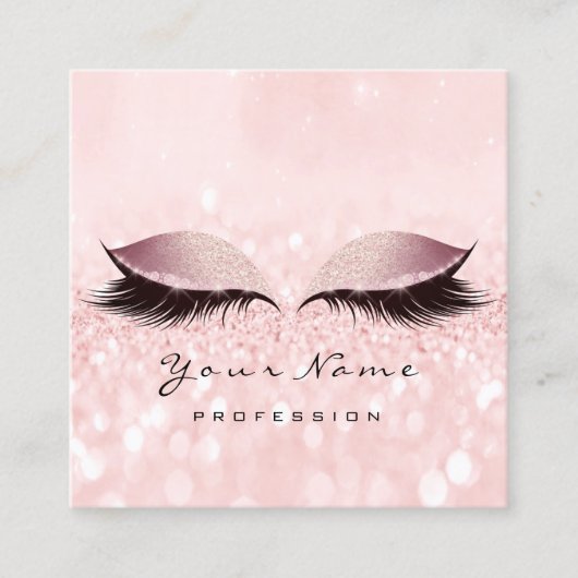 Makeup Artist Eyebrow Ooglak Glitter Roze Powder Vierkante Visitekaartje (Voorkant)
