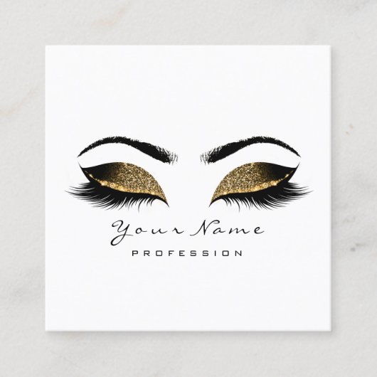 Makeup Artist Eyebrow Ooglobas White Glitter Wax Vierkante Visitekaartje (Voorkant)