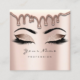 Makeup Artist Eyebrow Wax Lash Glitter Pink Square Vierkante Visitekaartje