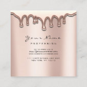 Makeup Artist Eyebrow Wax Lash Glitter Pink Square Vierkante Visitekaartje (Achterkant)