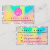 Makeup Artist Eyebrows Lash Bokeh Holograaf Logo Visitekaartje (Voorkant / Achterkant)