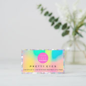 Makeup Artist Eyebrows Lash Bokeh Holograaf Logo Visitekaartje (Staand voorkant)