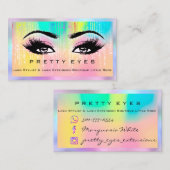 Makeup Artist Eyebrows Lash Eyes Holografieregenbo Visitekaartje (Voorkant / Achterkant)