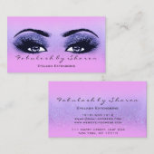 Makeup Artist Eyebrows Lash Pink Blue Navy Visitekaartje (Voorkant / Achterkant)