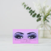 Makeup Artist Eyebrows Lash Pink Blue Navy Visitekaartje (Staand voorkant)
