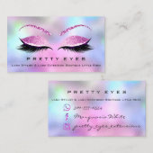 Makeup Artist Eyebrows Lash Pink Holografen Visitekaartje (Voorkant / Achterkant)