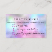 Makeup Artist Eyebrows Lash Pink Holografen Visitekaartje (Achterkant)