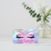 Makeup Artist Eyebrows Lash Pink Holografen Visitekaartje (Staand voorkant)