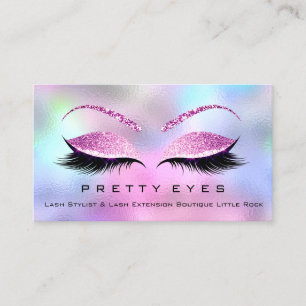 Makeup Artist Eyebrows Lash Pink Holografen Visitekaartje