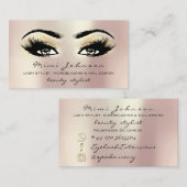 Makeup Artist Eyebrows Lashes Champaigne Roos Visitekaartje (Voorkant / Achterkant)