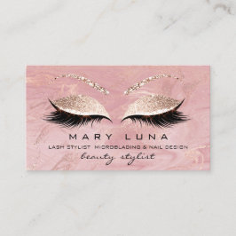 Makeup Artist Eyebrows Lashes Extensi Pink Glitter Visitekaartje