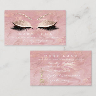 Makeup Artist Eyebrows Lashes Extensi Pink Glitter Visitekaartje