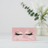 Makeup Artist Eyebrows Lashes Extensi Pink Glitter Visitekaartje (Staand voorkant)