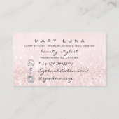 Makeup Artist Eyebrows Lashes Extensi Pink Glitter Visitekaartje (Achterkant)