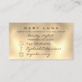 Makeup Artist Eyebrows Lashes Glass Gold Visitekaartje (Achterkant)