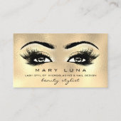 Makeup Artist Eyebrows Lashes Glass Gold Visitekaartje (Voorkant)
