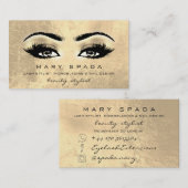 Makeup Artist Eyebrows Lashes Gold Esthetician Visitekaartje (Voorkant / Achterkant)