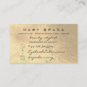 Makeup Artist Eyebrows Lashes Gold Esthetician Visitekaartje (Achterkant)