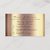 Makeup Artist Eyebrows Lashes Gold Esthetician Visitekaartje (Achterkant)