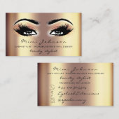 Makeup Artist Eyebrows Lashes Gold Esthetician Visitekaartje (Voorkant / Achterkant)