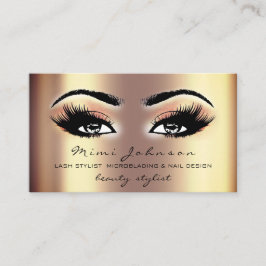 Makeup Artist Eyebrows Lashes Gold Esthetician Visitekaartje