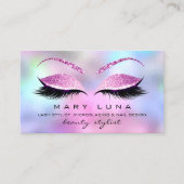 Makeup Artist Eyebrows Lashes ombre Pink Glitter Visitekaartje (Voorkant)