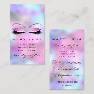 Makeup Artist Eyebrows Lashes ombre Pinky Glitter Visitekaartje