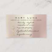 Makeup Artist Eyebrows Lashes Peach Roos Gold Visitekaartje (Achterkant)