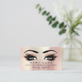 Makeup Artist Eyebrows Lashes Peach Roos Gold Visitekaartje (Staand voorkant)