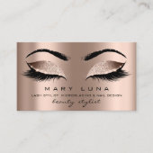 Makeup Artist Eyebrows Lashes Roos Gold Pink Visitekaartje (Voorkant)