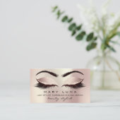 Makeup Artist Eyebrows Lashes Roze Blush Social Visitekaartje (Staand voorkant)