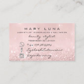 Makeup Artist Eyebrows Lashes Roze Glitter Visitekaartje (Achterkant)