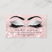 Makeup Artist Eyebrows Lashes Roze Glitter Visitekaartje (Voorkant)