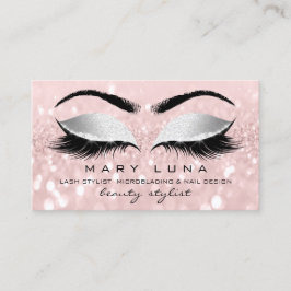 Makeup Artist Eyebrows Lashes Roze Glitter Visitekaartje