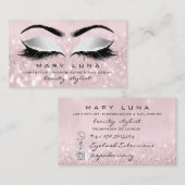 Makeup Artist Eyebrows Lashes Roze Gray Social Visitekaartje (Voorkant / Achterkant)