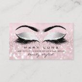 Makeup Artist Eyebrows Lashes Roze Gray Social Visitekaartje (Voorkant)