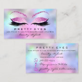 Makeup Artist Eyebrows Lashes Roze Holograaf Visitekaartje (Voorkant / Achterkant)