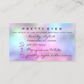 Makeup Artist Eyebrows Lashes Roze Holograaf Visitekaartje (Achterkant)