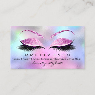 Makeup Artist Eyebrows Lashes Roze Holograaf Visitekaartje