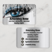Makeup Artist Eyebrows Lashes Silver Drivers Visitekaartje (Voorkant / Achterkant)