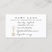 Makeup Artist Eyebrows Lashes Sparkly Roos Gold Visitekaartje (Achterkant)