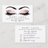 Makeup Artist Eyebrows Lashes White Rose Gold Visitekaartje (Voorkant / Achterkant)