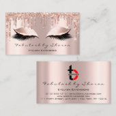 Makeup Artist Eyelash Aangesloten Logo Blush Visitekaartje (Voorkant / Achterkant)