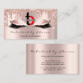 Makeup Artist Eyelash Aangesloten Logo Roos Visitekaartje (Voorkant / Achterkant)
