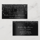 Makeup Artist Eyelash Black Drip Professional Logo Visitekaartje (Voorkant / Achterkant)